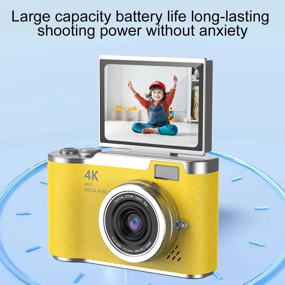 Lenovo 8X Digital Zoom Student Digital Camera, 48MP Portable Digital Photography Camera, 180° Flip Screen Selfie Camera