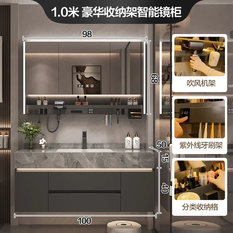 Bathroom Vanity Cabinet, Sink, Organizer Storage, Mirror
