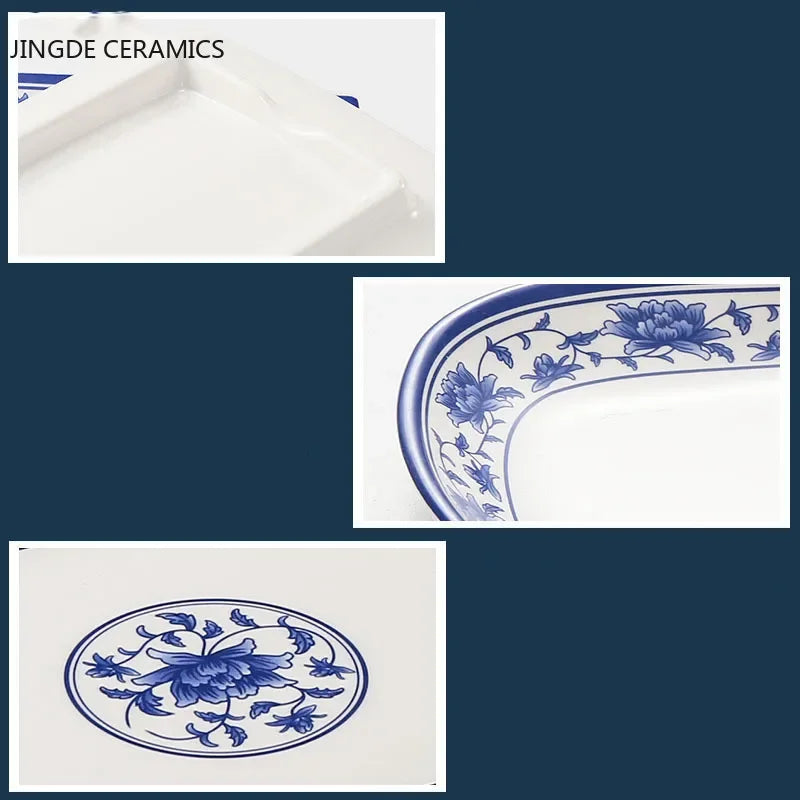 1pc Food Grade Plastic Dinner Plates Chinese Melamine Plastic Is Not Easy To Break Rectangular Plate Restaurant Kitchen Supplies