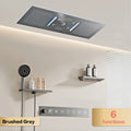 AITANA Luxury Brass Gunmetal LED Display Thermostatic Shower System Bathroom Ceiling Embedded Concealed Giant Curtain Rainfall
