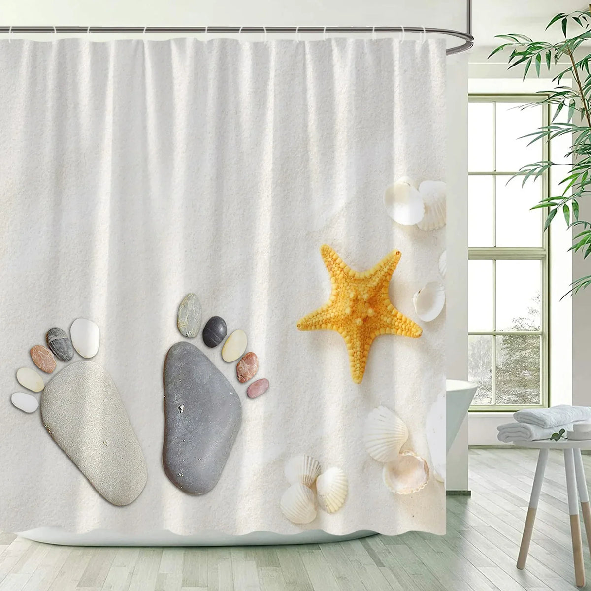Green Bamboo Zen Shower Curtains Set