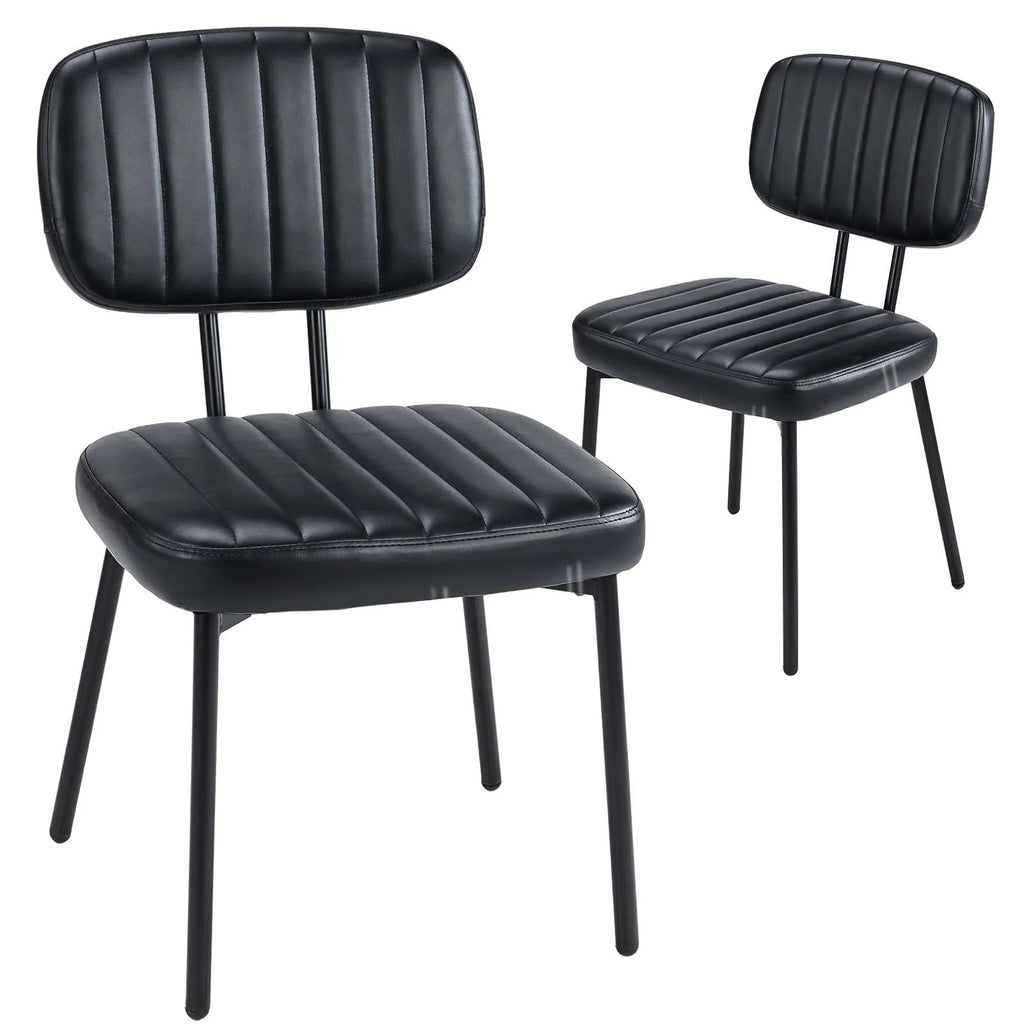 JHK Faux Leather Modern Dining Chairs Set of 2,