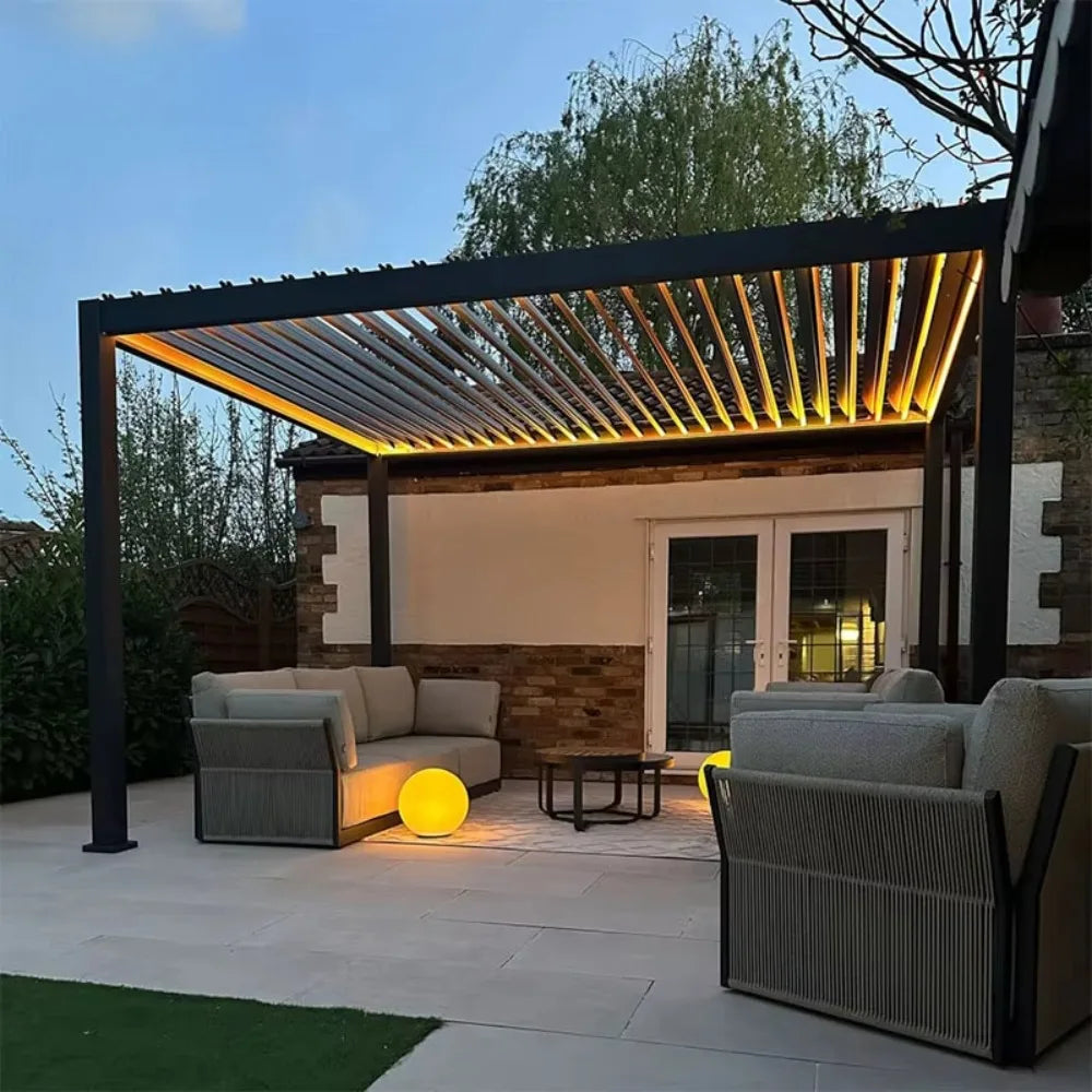 Custom Size Aluminum Pergola, Aluminum Louvered Roof
