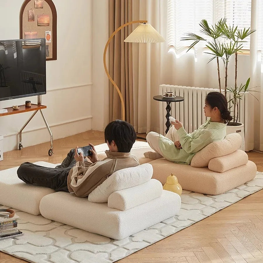 Fabric single, small-sized living room folding dual-use sofa, sofa bed