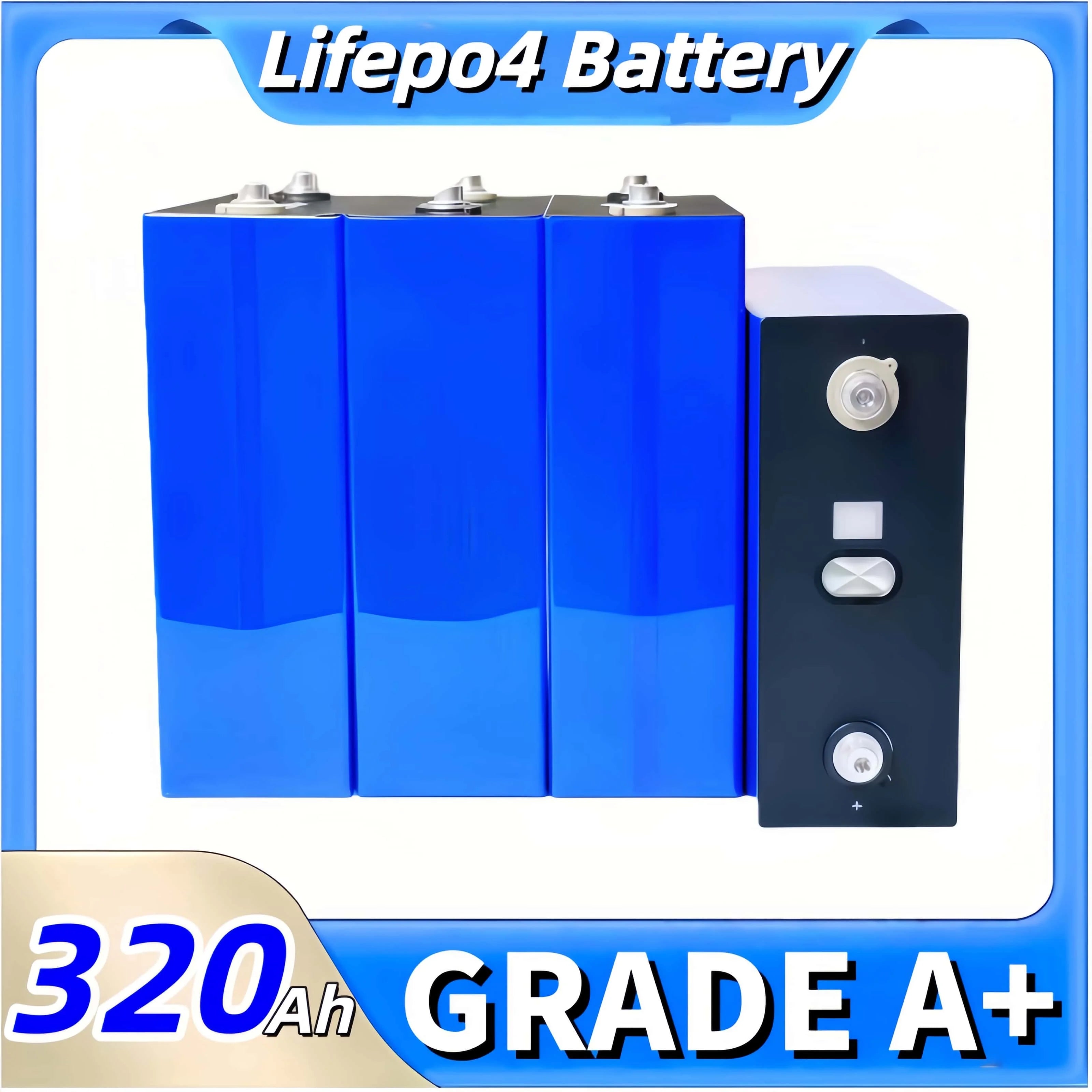 Lifepo4 Battery 3.2V 360AH 340AH 320AH 280AH 100AH for DIY Car Marine Solar Energy Storage 12V 24V 48V Grade A EU US Tax-Free