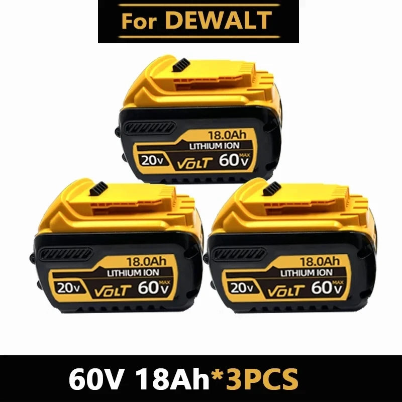 for DEWALT 60V 18Ah Power Tool Battery 120W High Power DCB609 DCB206 20V 18.0Ah Lithium Ion Battery DCB606 60V 12Ah Batteries