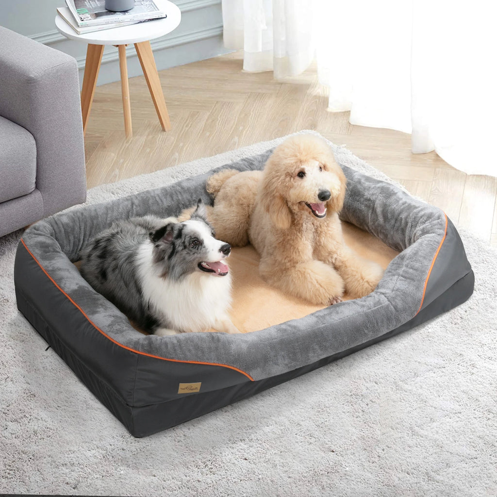 Large Soft Anti-Allergy Warm Fleece Dog Bed with Removable Washable Cover