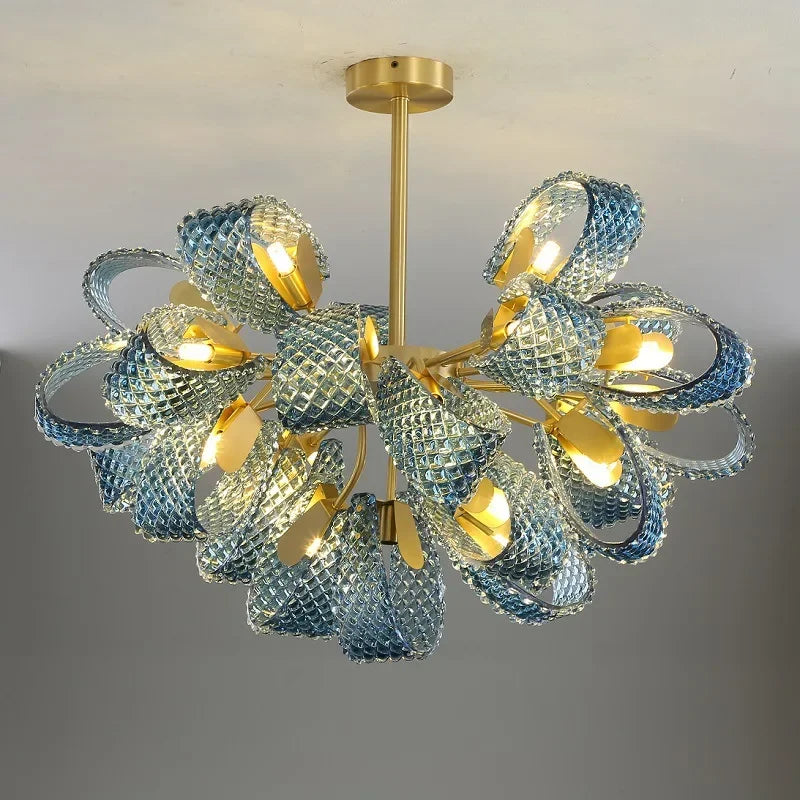 Designer luxury glass art LED chandelier