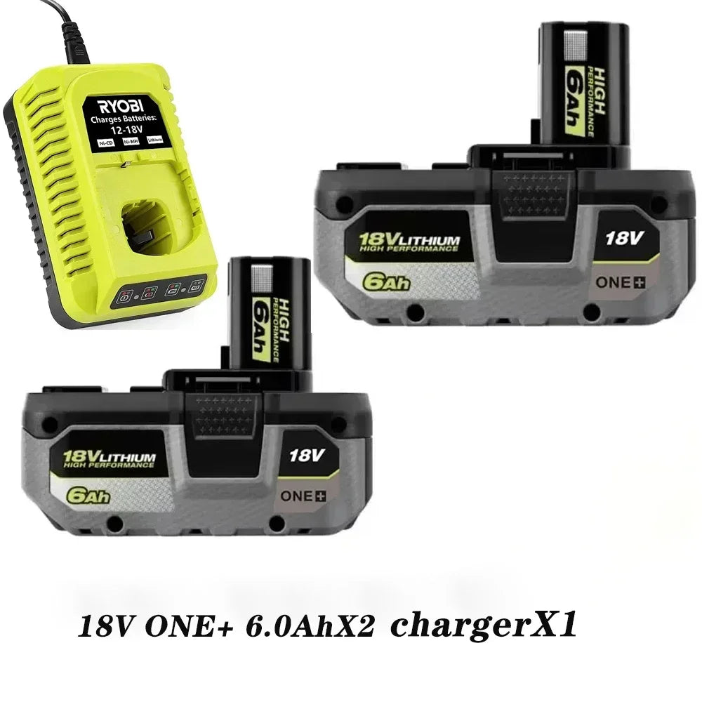 RYOBI 18V ONE+ 6.0Ah 8.0Ah Premium Lithium Rechargeable Battery, 2026 New Upgrade Shockproof Long Endurance Cordless Tool Battery