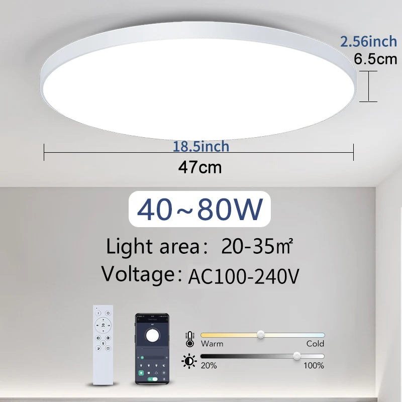 MARPOU Smart Large Led Dimmable Ceiling Light with Remote