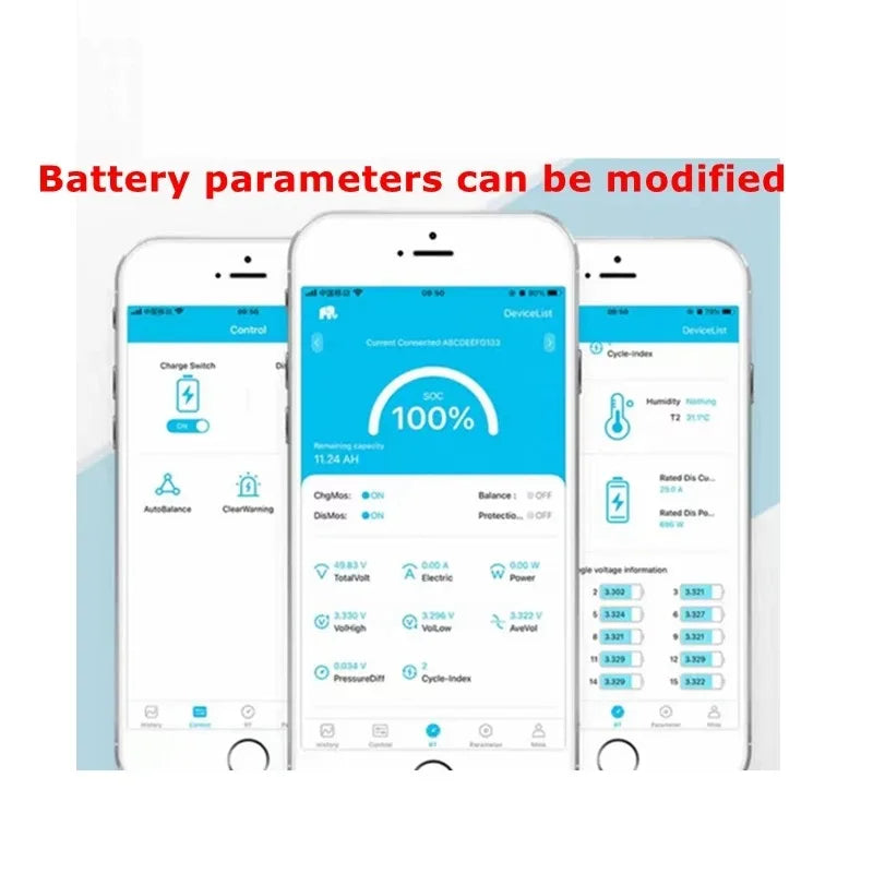 48V 50Ah 100Ah 150Ah 200Ah 300Ah Lifepo4 Lithium Battery pack bluetooth Parellel for Solar system 3000W 5000W 6000W Inverter