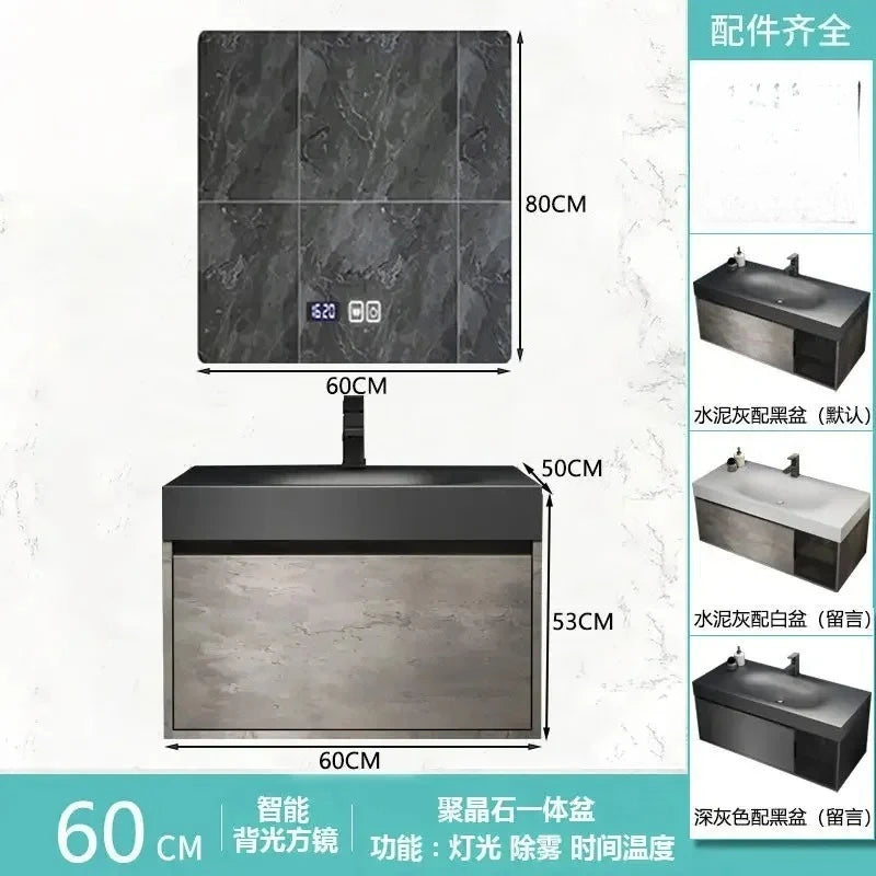 Modern Bathroom Cabinet, Smart Mirror, Integrated Washbasin Bathroom Vanity Cabinets with Sink