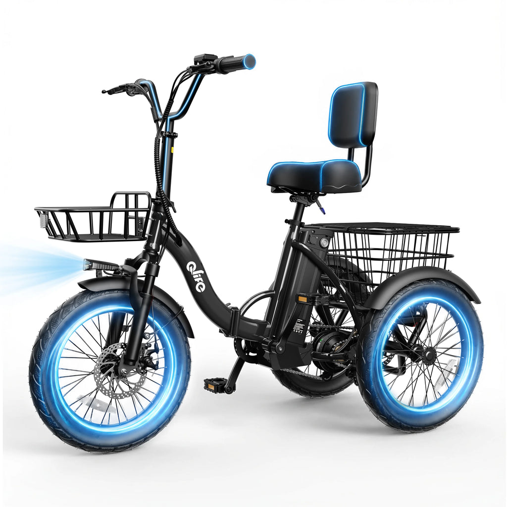 18''X3" Fat Tire Electric Tricycle, 18MPH Up to 50 Miles