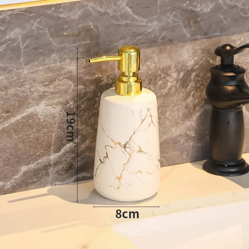 Creative Marble Texture Ceramic  Bathroom Accessories Set