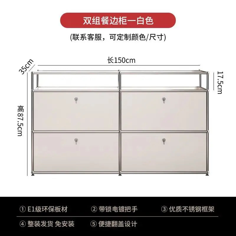 Modern Living Room Cabinet Modular Sideboard Storage Cabinets Combination TV Stand for Customizable Steel Frame Wood  Furniture