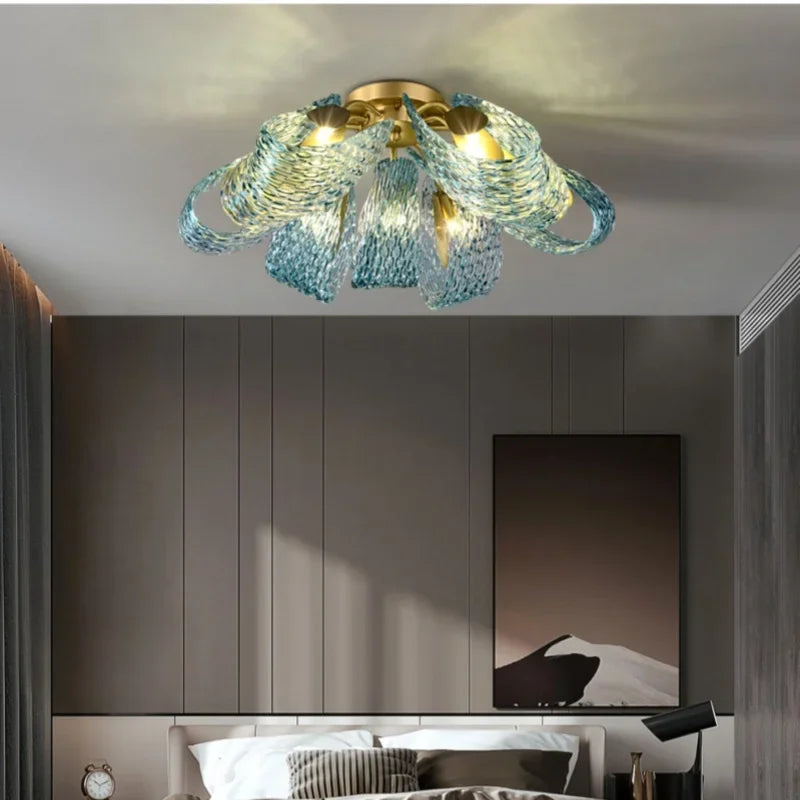 Designer luxury glass art LED chandelier