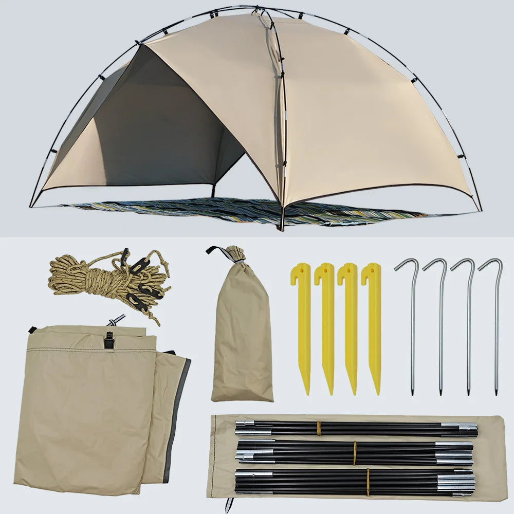 2 3 4 Person Beach Shade Arch, Waterproof Sun Shelter Canopy