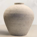 Handmade Large Rustic Ceramic Vase 10.6 Inch Tall, Farmhouse Stone Decor, Big Round Vase Living Room Home Decor, Earthy Texture