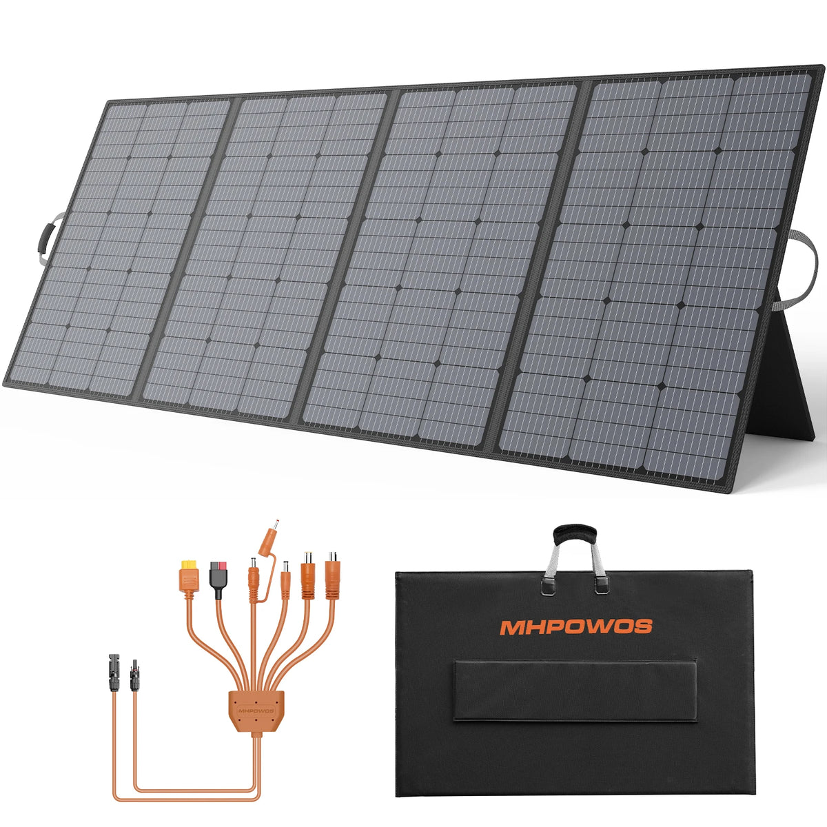 MHPOWOS 400W Portable Solar Panel 31 V Foldable Solar Panels Charger with 7 in 1 Solar Cable