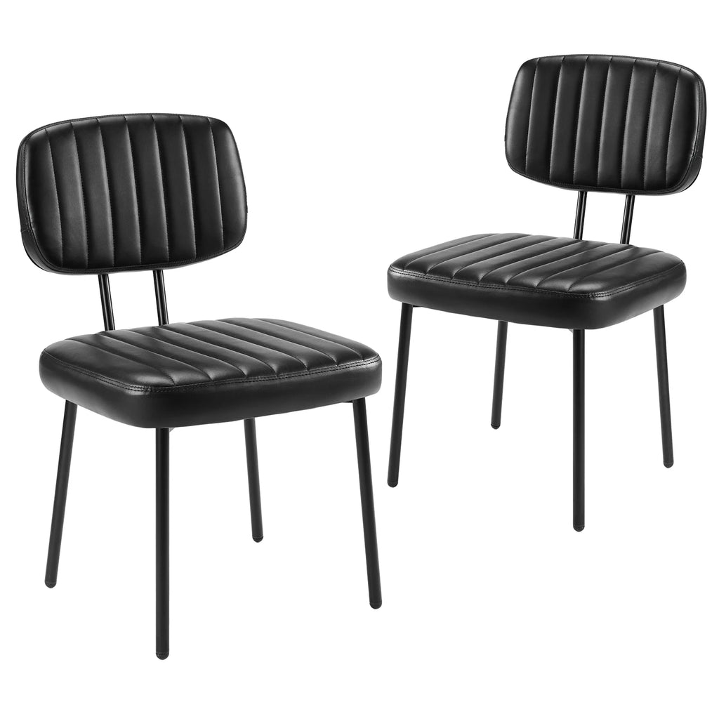 JHK Faux Leather Modern Dining Chairs Set of 2,