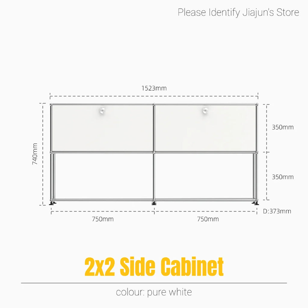 Hot-Seller | Minimalist Steel Storage Side Cabinet, Slim Profile Flip Door Unit