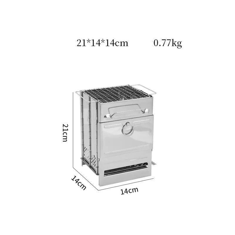 Camping Wood Burning Portable Folding Camp Stove for Outdoor Cooking Picnic Hiking BBQ