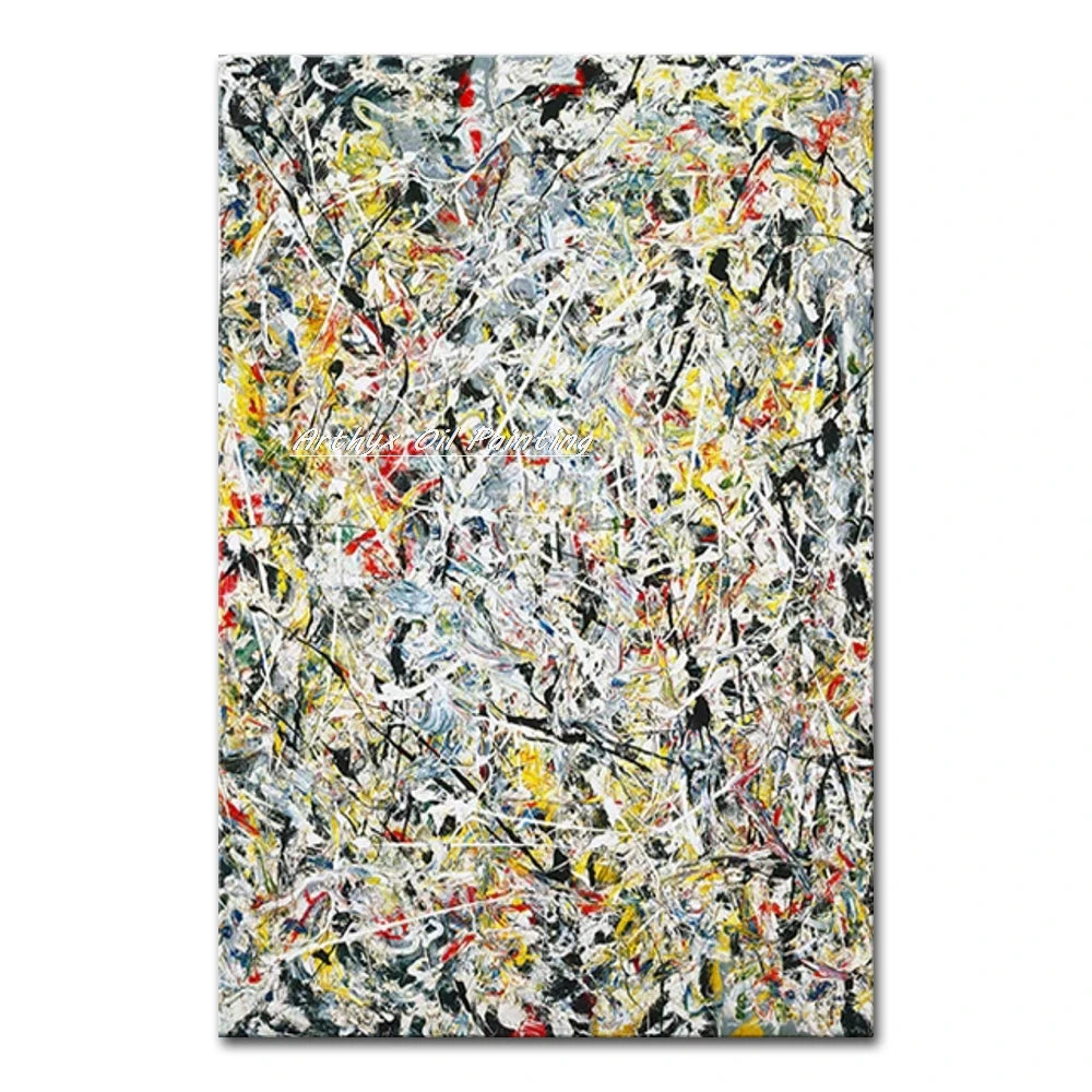 Arthyx,Hand Painted Copy Jackson Pollock Style Oil Painting on Canvas