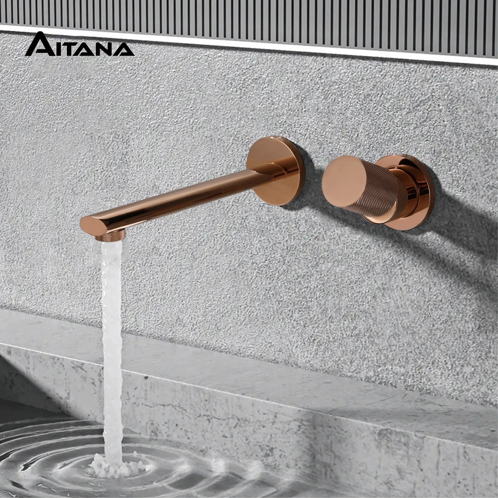 Luxury Brass Wall Mounted Bathroom Faucet with Single Handle and 2-Hole Modern Design, Six Finishes.