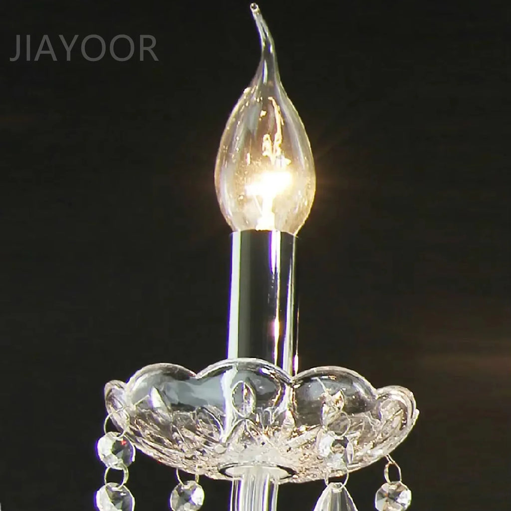 Luxury Wrought Iron & Crystal Candle Floor Lamp