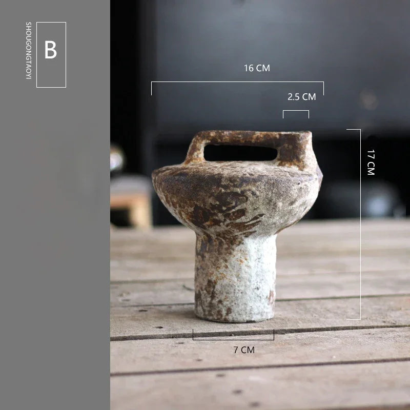 Retro Nostalgic Rough Clay Pottery Vases