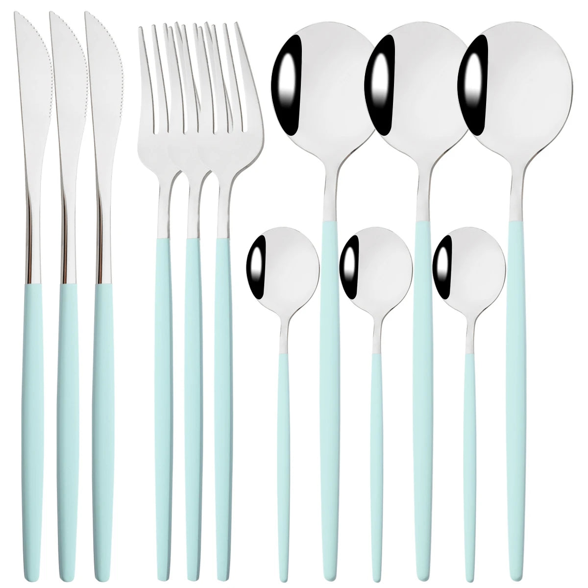 12pcs Black Gold Dinnerware Set Stainless Steel Tableware Knife Fork Coffee Spoon Teaspoons Cutlery Set Party Kitchen Flatware