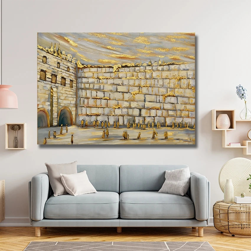 Handmade Modern Abstract Jewish Oil Painting, Handmade Artwork, Unframed