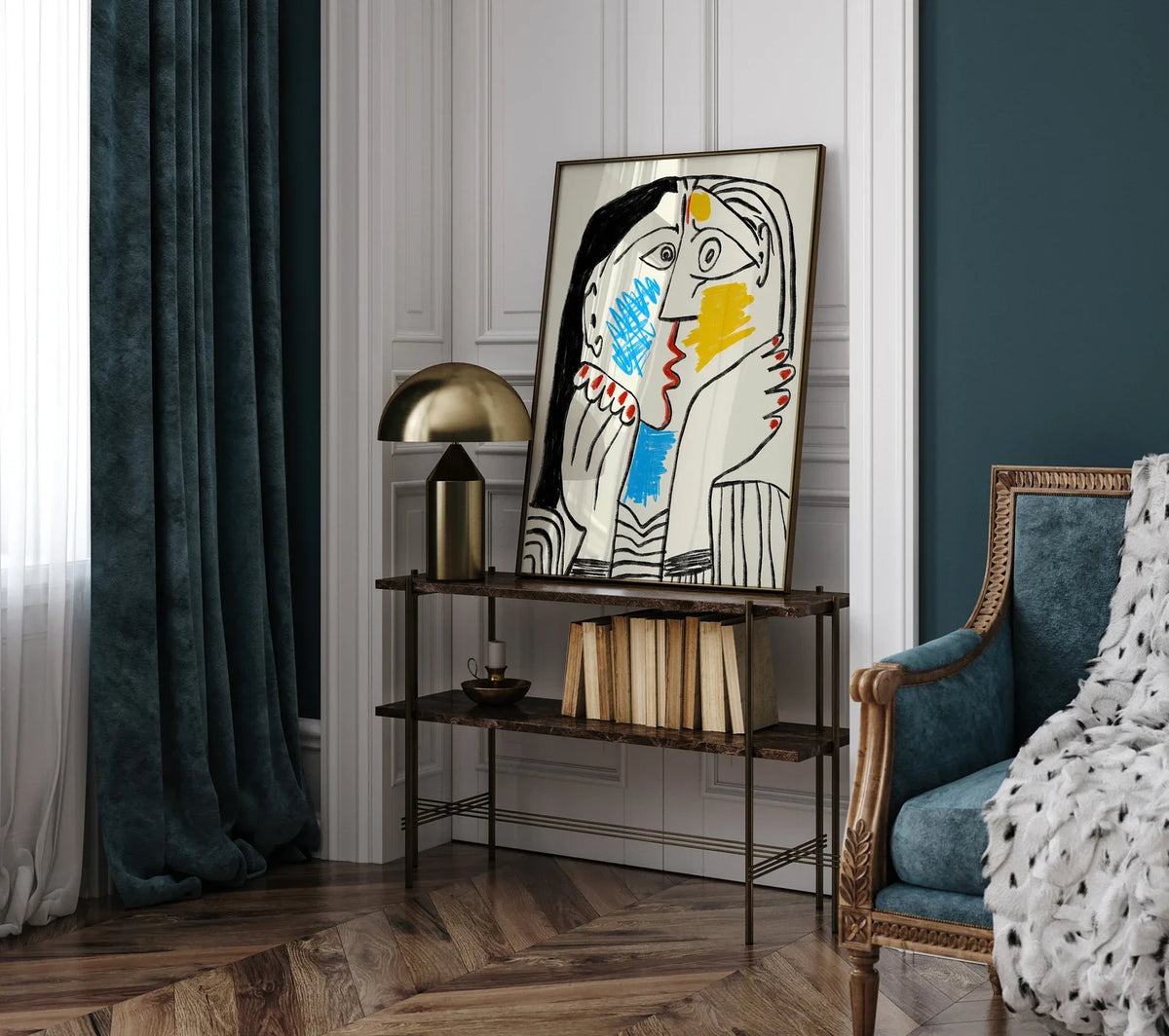 Picasso Exhibition Poster, Picasso The Kiss Art Print,