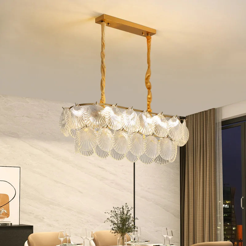 Modern Creative Shell Glass LED Chandelier