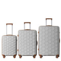 3-Piece Luggage Set Travel Lightweight Suitcases with Rolling Wheels TSA lock Moulded Corner Carry on Luggages for Business Tri