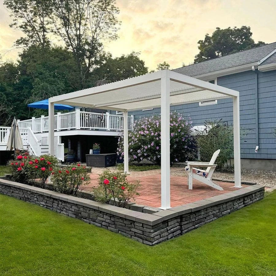 Motorized Louvered Roof Aluminum Pergola,