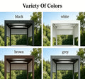 Home Garden Flip Top Aluminum Pergola, Rotatable Louvered Roof Gazebo,