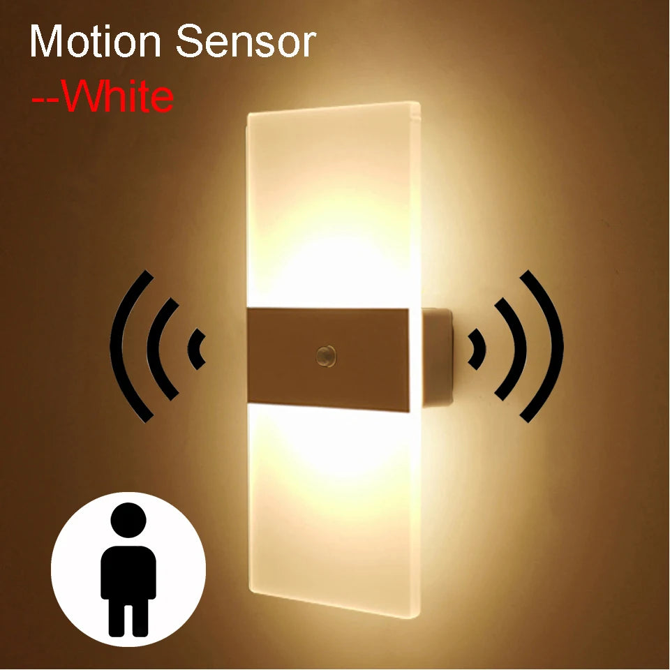 USB Recharge Touch Motion Sensor Switch Indoor Acrylic Night Lights