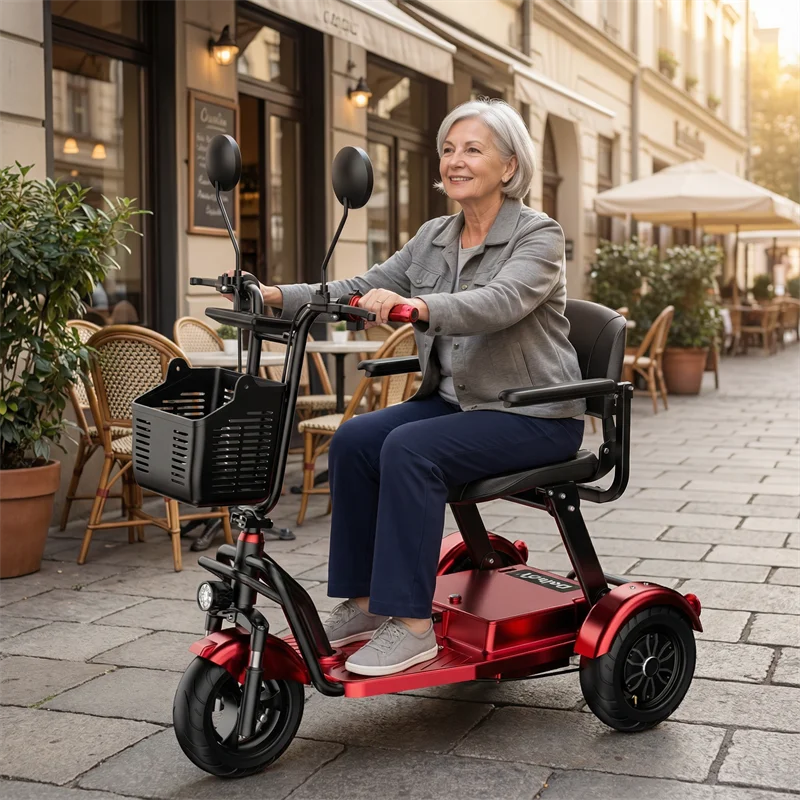 1000W Small Family Electric Tricycle Foldable, Mobility Scooters for Seniors Lightweight 3 Wheels