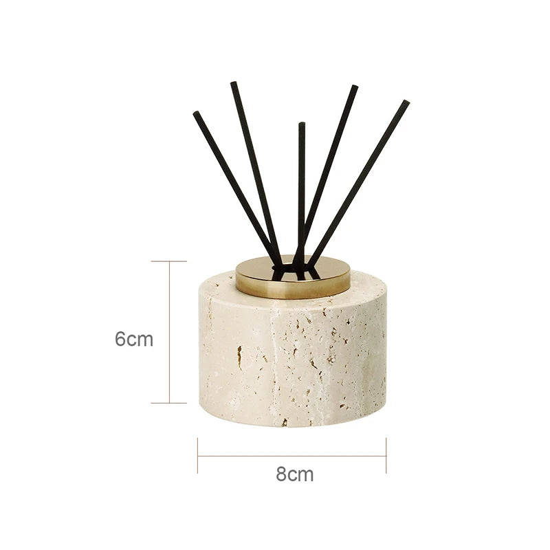 Travertine Bathroom Accessories Set Luxury Soap Dish Soap Dispenser Reed Diffuser Tissue Box Tray Bathroom Set