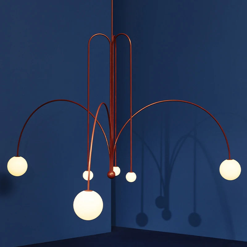 Comet LED Chandelier, Nordic Minimalist Glass Globe Lamps