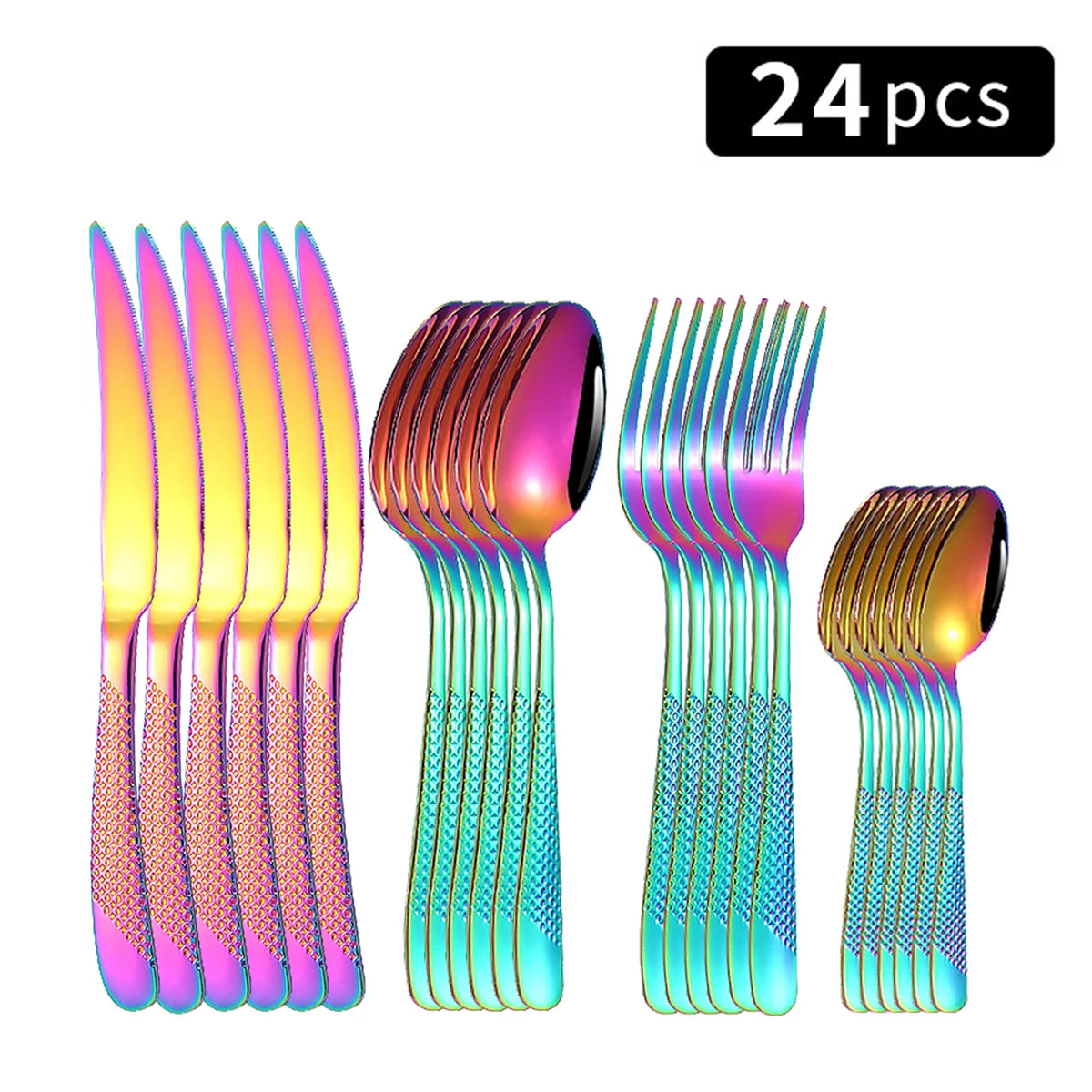 24pc Stainless steel tableware