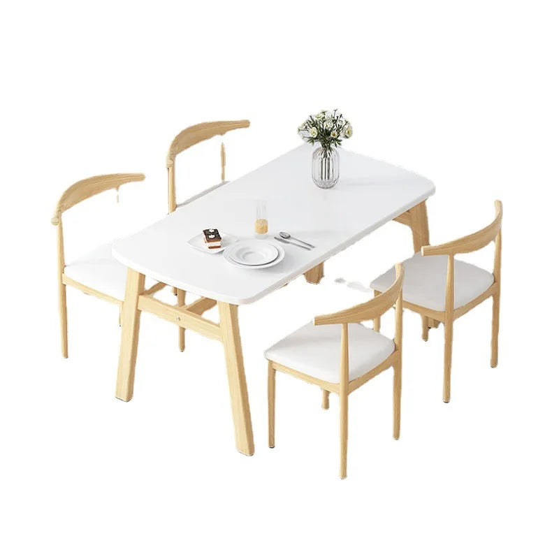 Modern Minimalist Dining Table Set with 4 Chairs