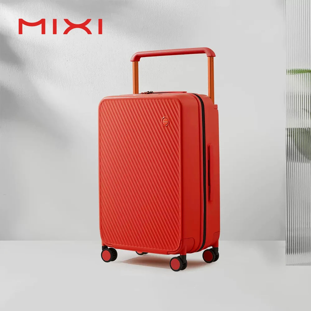 Mixi Gorgeous Wide Handle Suitcase 24" Travel Luggage Rolling Wheels Women Men 20" Carry On Cabin Hardside Patent Design