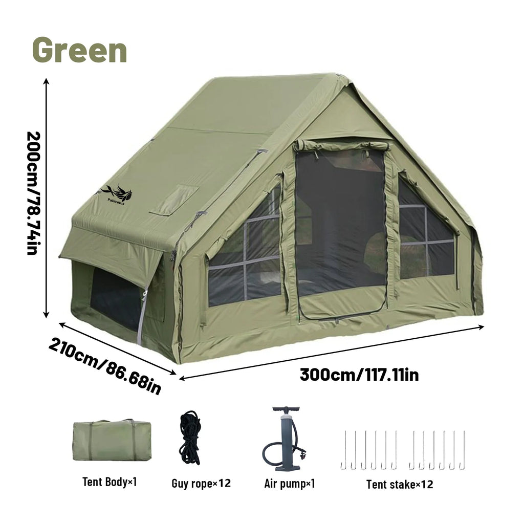 PAKICETUS Inflatable camping tent 4-8 people with windows