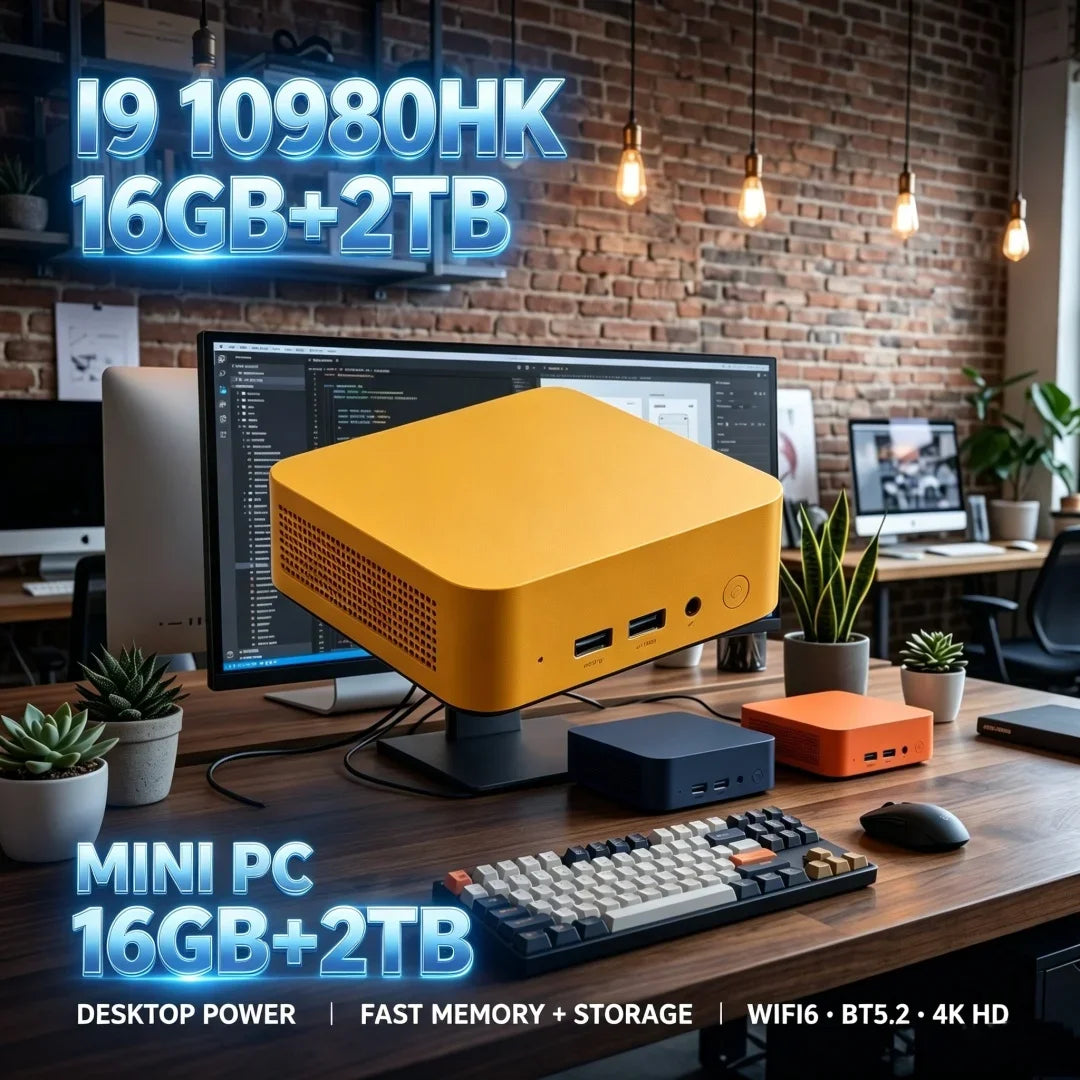 2026 Mini PC Core i9 10980HK Windows 11 Computer, Mini Desktop PC Gamer