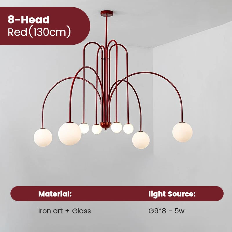 Comet LED Chandelier, Nordic Minimalist Glass Globe Lamps
