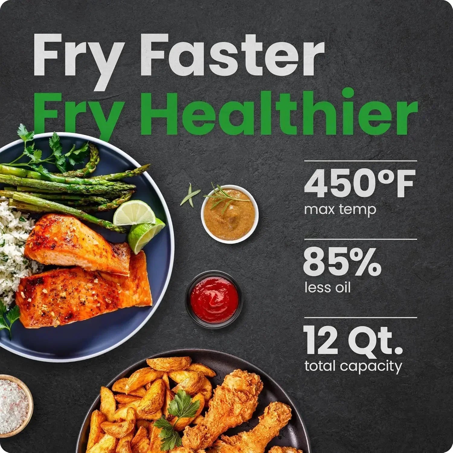 12-Quart 6-in-1 Air Fryer Oven with Digital Timer, Touchscreen, and 12 Presets