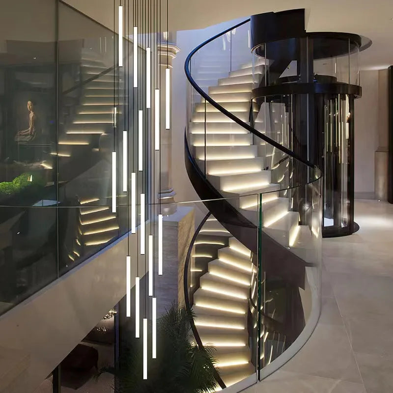 Modern Ceiling Chandelier LED Living Room Spiral Staircase Lighting