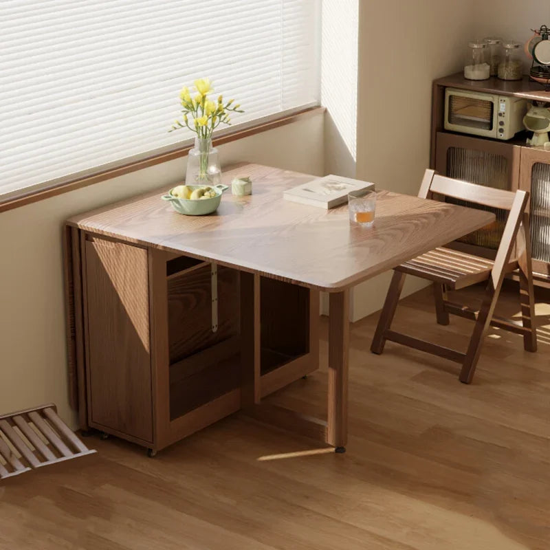 Folding Dining Table Set 6 Chairs, Luxury Modern Space Savers